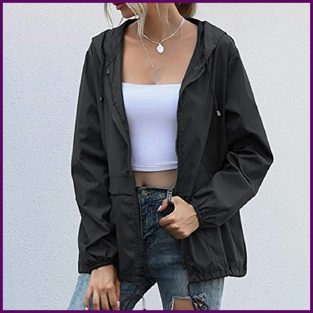 Waterproof Rain Jacket Lightweight Packable Hoode… - image 2